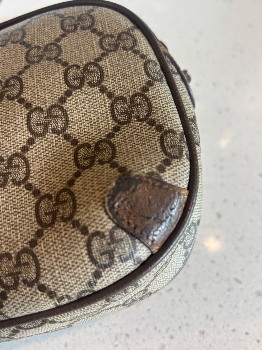 Gucci Beige/Brown Monogram Crossbody with Green-Red Web - Picture 10 of 16